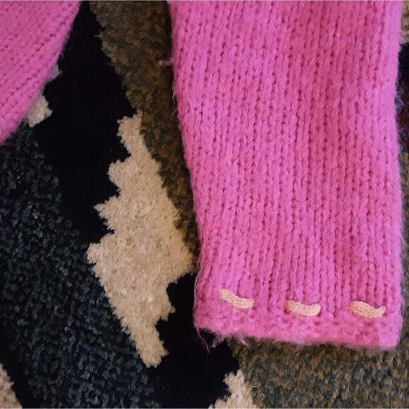 B. Lulu Los Angeles Pink Rose Embroidered Buttoned Sweater Cardigan Toddler 3T - Picture 5 of 12